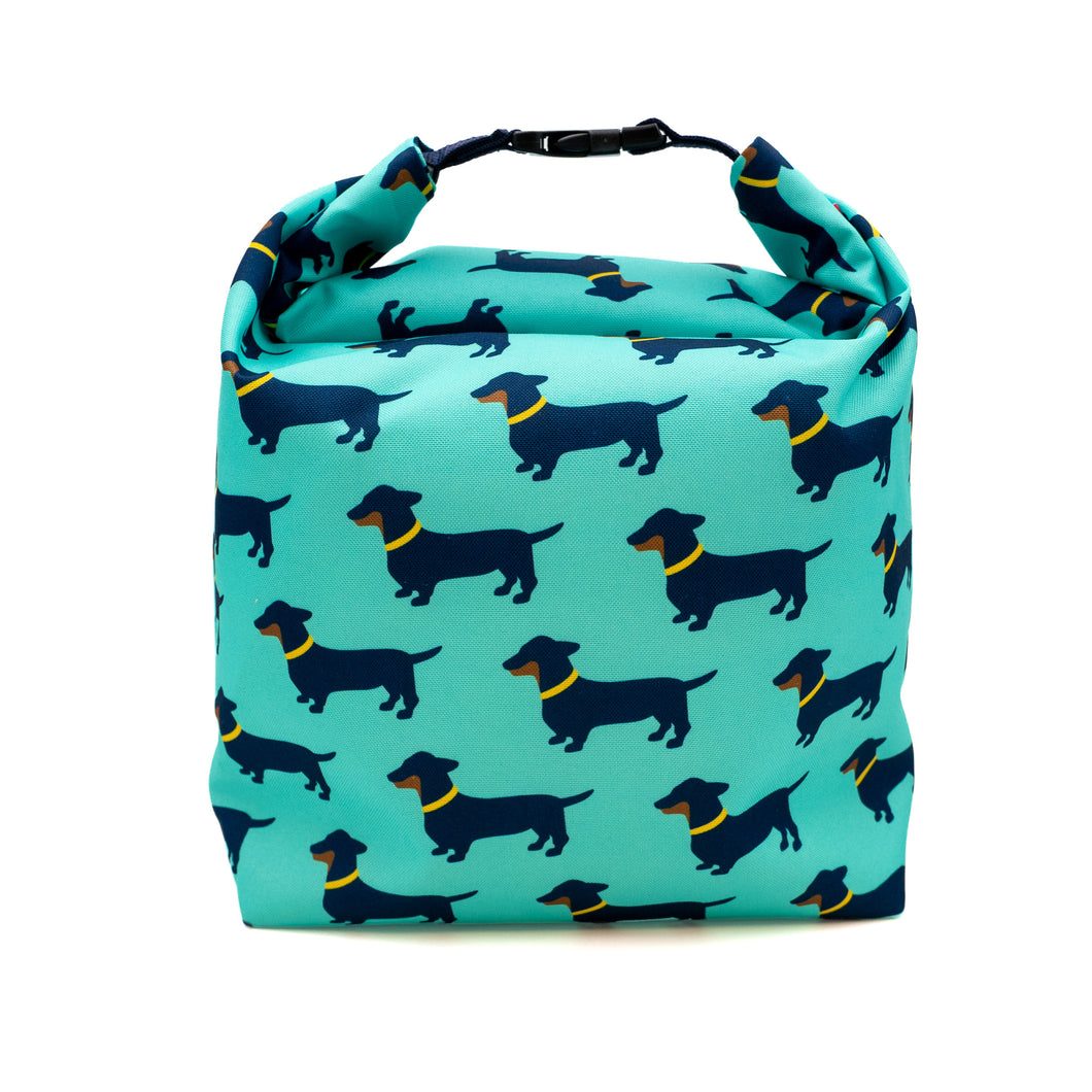 Lunch Bag Large (Dachshund Turqoise)